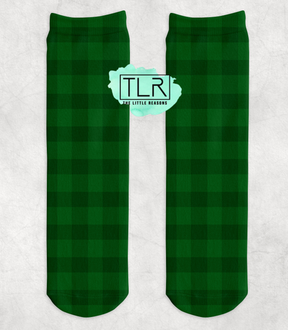Green Plaid Socks