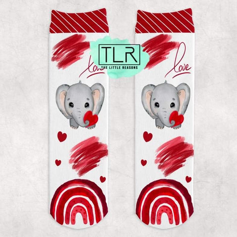 Elephant Valentine Socks