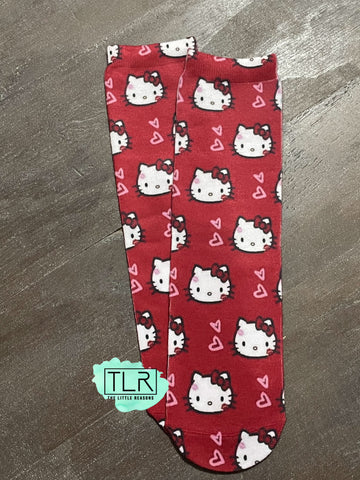 Red Hello Kitty Valentine Socks