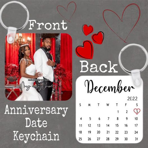 Anniversary Date and Photo Keychain