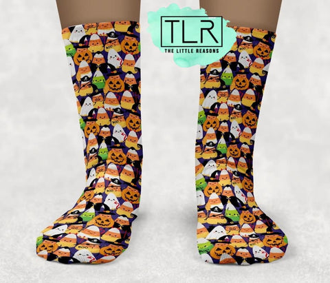 Candy Corn Halloween Socks