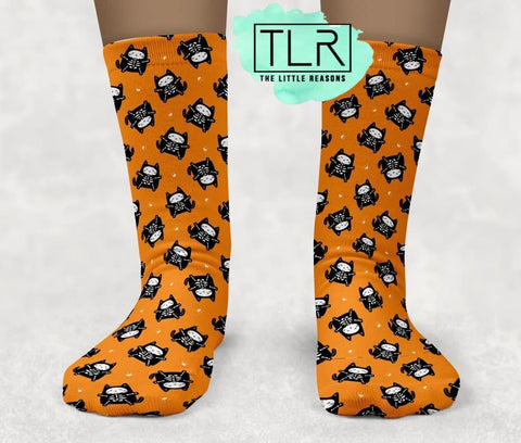 Skeleton Cats Halloween Socks