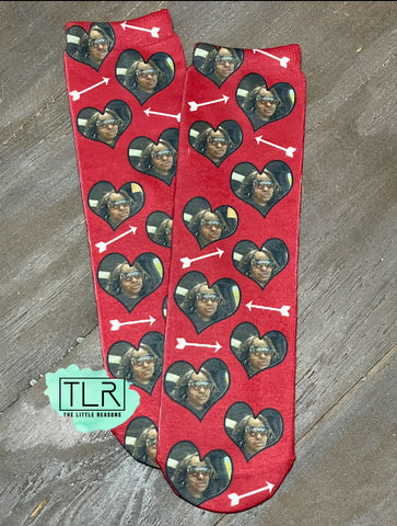 Valentine Hearts Photo Socks