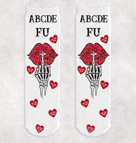 ABCDEFU Valentine Socks