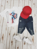 Captain America Watercolor Tee - The  Little Reasons