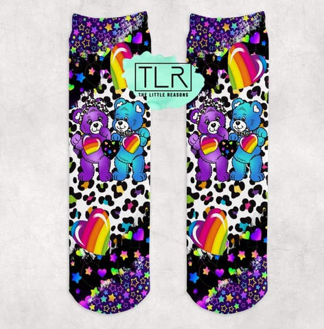 Lisa Frank Rainbow Bears Socks