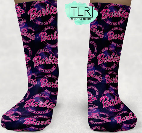 Come On Barbie Let's Go Party Socks