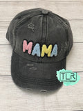 MAMA Chenille Patch Distressed Baseball Cap