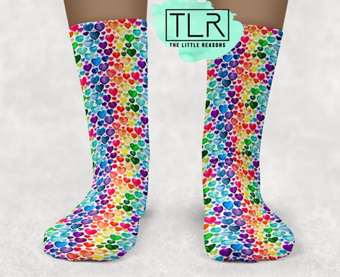 Rainbow Hearts Socks
