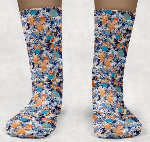 Blippi Watercolor Socks