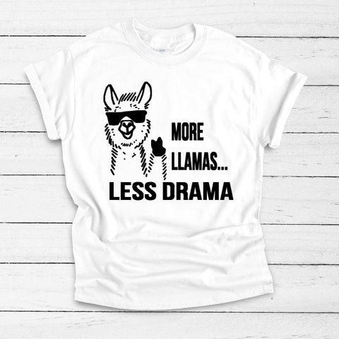 More Llamas Less Drama Unisex Adult Tee - The  Little Reasons